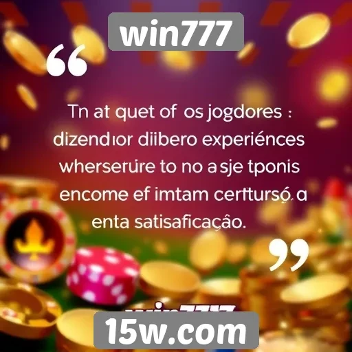 Feedback de jogadores sobre a experiência no Win777
